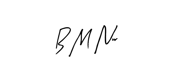 The best way (Arty Signature) to make a short signature is to pick only two or three words in your name. The name B M Nur include a total of six letters. For converting this name. B M Nur signature style 8 images and pictures png