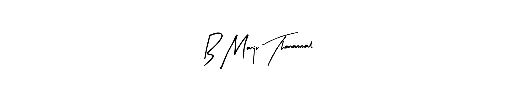 Create a beautiful signature design for name B Manju Thanammal. With this signature (Arty Signature) fonts, you can make a handwritten signature for free. B Manju Thanammal signature style 8 images and pictures png