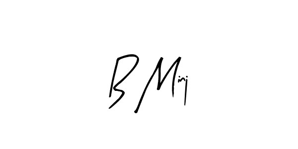 Make a beautiful signature design for name B Minj. With this signature (Arty Signature) style, you can create a handwritten signature for free. B Minj signature style 8 images and pictures png