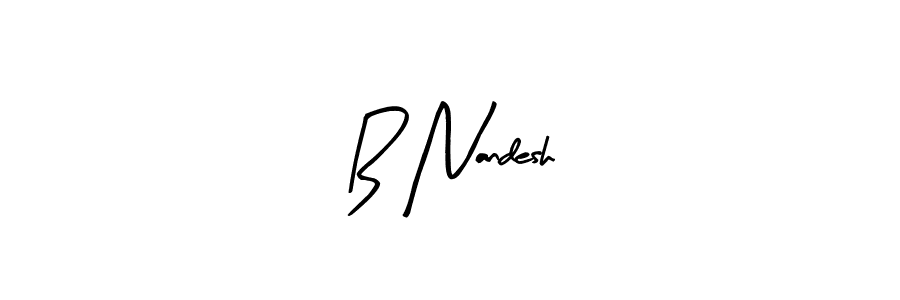 Arty Signature is a professional signature style that is perfect for those who want to add a touch of class to their signature. It is also a great choice for those who want to make their signature more unique. Get B Nandesh name to fancy signature for free. B Nandesh signature style 8 images and pictures png