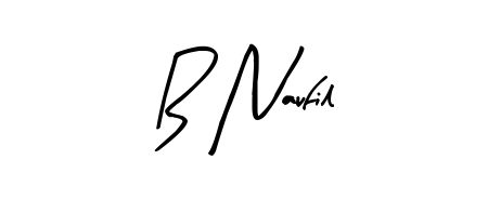 A stylish, flowing autograph style designed for name B Naufil using Arty Signature typography. Perfect for digital creative projects. B Naufil signature style 8 images and pictures png