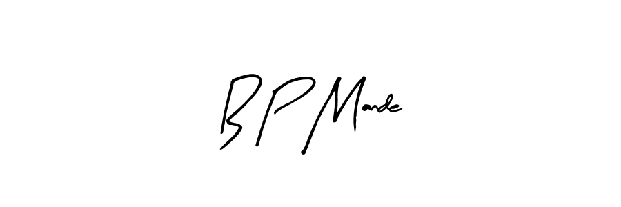 Make a beautiful signature design for name B P Mande. With this signature (Arty Signature) style, you can create a handwritten signature for free. B P Mande signature style 8 images and pictures png