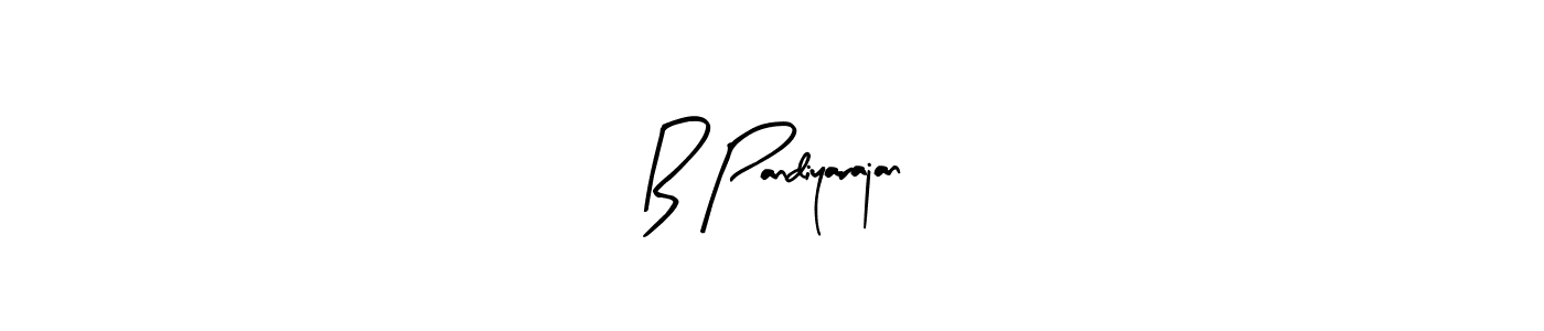 Arty Signature is a professional signature style that is perfect for those who want to add a touch of class to their signature. It is also a great choice for those who want to make their signature more unique. Get B Pandiyarajan name to fancy signature for free. B Pandiyarajan signature style 8 images and pictures png