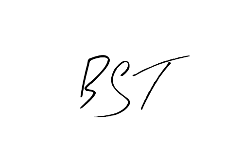 The best way (Arty Signature) to make a short signature is to pick only two or three words in your name. The name B S T include a total of six letters. For converting this name. B S T signature style 8 images and pictures png