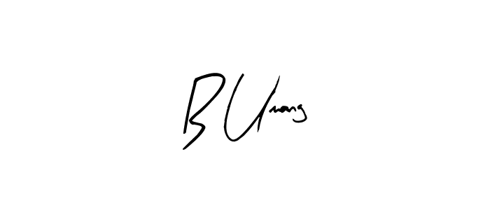 The best way (Arty Signature) to make a short signature is to pick only two or three words in your name. The name B Umang include a total of six letters. For converting this name. B Umang signature style 8 images and pictures png