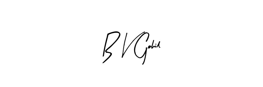 How to Draw B V Gohil signature style? Arty Signature is a latest design signature styles for name B V Gohil. B V Gohil signature style 8 images and pictures png