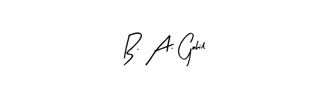 if you are searching for the best signature style for your name B. A. Gohil. so please give up your signature search. here we have designed multiple signature styles  using Arty Signature. B. A. Gohil signature style 8 images and pictures png