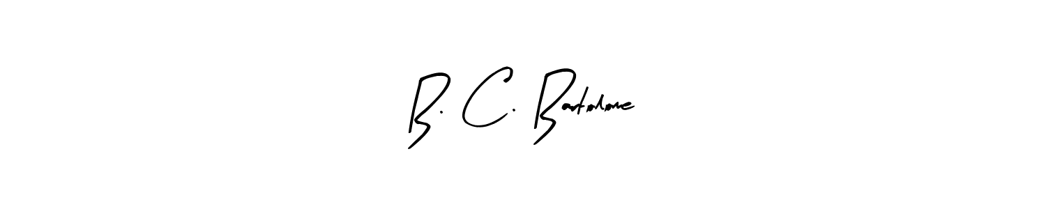 Arty Signature is a professional signature style that is perfect for those who want to add a touch of class to their signature. It is also a great choice for those who want to make their signature more unique. Get B. C. Bartolome name to fancy signature for free. B. C. Bartolome signature style 8 images and pictures png