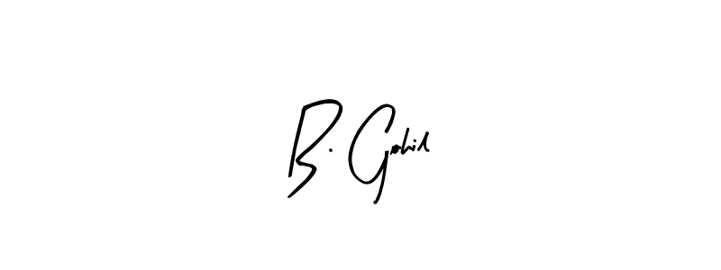 if you are searching for the best signature style for your name B. Gohil. so please give up your signature search. here we have designed multiple signature styles  using Arty Signature. B. Gohil signature style 8 images and pictures png