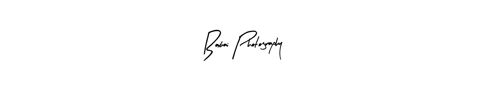 Arty Signature is a professional signature style that is perfect for those who want to add a touch of class to their signature. It is also a great choice for those who want to make their signature more unique. Get Babai Photography name to fancy signature for free. Babai Photography signature style 8 images and pictures png