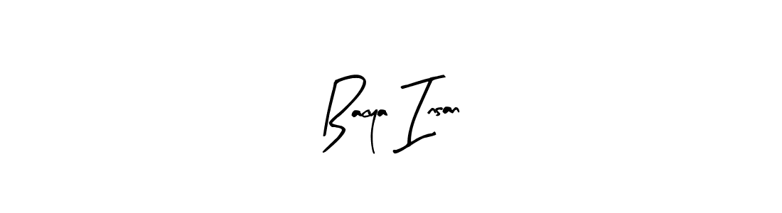 Use a signature maker to create a handwritten signature online. With this signature software, you can design (Arty Signature) your own signature for name Bacya Insan. Bacya Insan signature style 8 images and pictures png