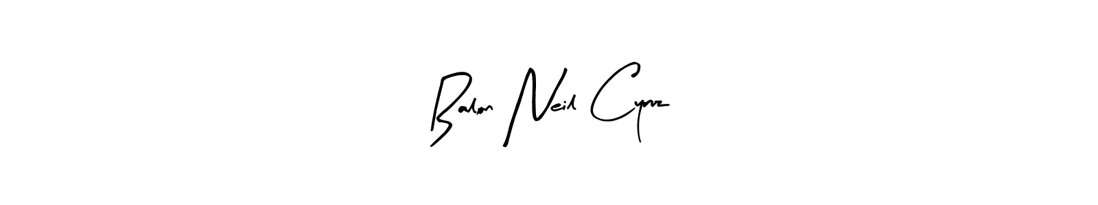 Use a signature maker to create a handwritten signature online. With this signature software, you can design (Arty Signature) your own signature for name Balon Neil Cyruz. Balon Neil Cyruz signature style 8 images and pictures png