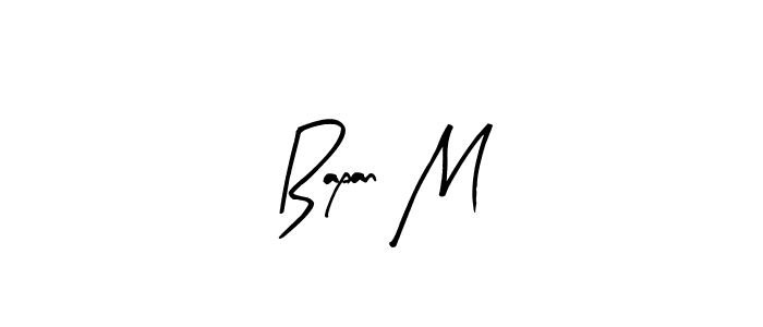 Create a beautiful signature design for name Bapan M. With this signature (Arty Signature) fonts, you can make a handwritten signature for free. Bapan M signature style 8 images and pictures png