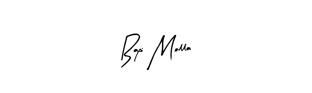 The best way (Arty Signature) to make a short signature is to pick only two or three words in your name. The name Bapi Molla include a total of six letters. For converting this name. Bapi Molla signature style 8 images and pictures png