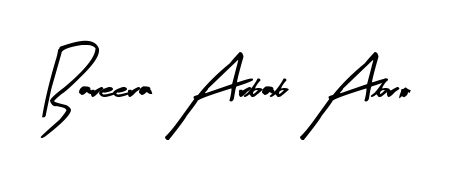 Master the art of signing with Bareera Arbab Abro written in fluent Arty Signature script. A great template to practice and refine your handwriting. Bareera Arbab Abro signature style 8 images and pictures png