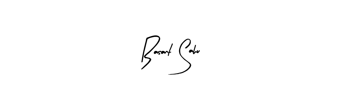 Basant Sahu stylish signature style. Best Handwritten Sign (Arty Signature) for my name. Handwritten Signature Collection Ideas for my name Basant Sahu. Basant Sahu signature style 8 images and pictures png