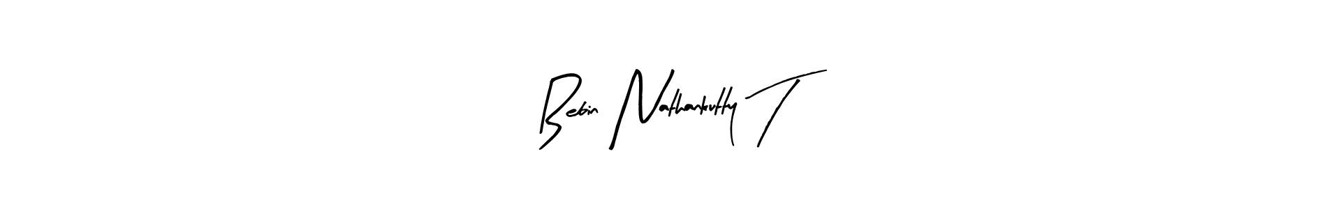 Similarly Arty Signature is the best handwritten signature design. Signature creator online .You can use it as an online autograph creator for name Bebin Nathankutty T. Bebin Nathankutty T signature style 8 images and pictures png