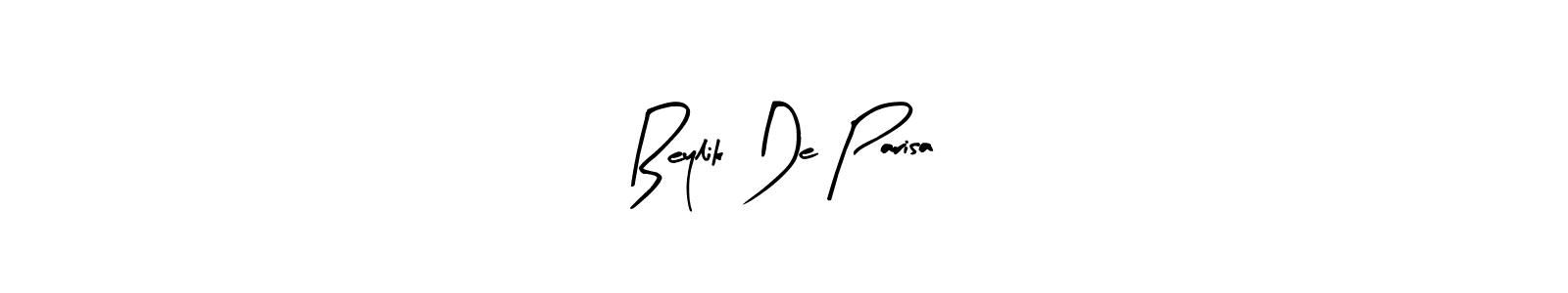 How to make Beylik De Parisa name signature. Use Arty Signature style for creating short signs online. This is the latest handwritten sign. Beylik De Parisa signature style 8 images and pictures png