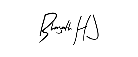 The best way (Arty Signature) to make a short signature is to pick only two or three words in your name. For converting this name Bhagath H J. Bhagath H J signature style 8 images and pictures png