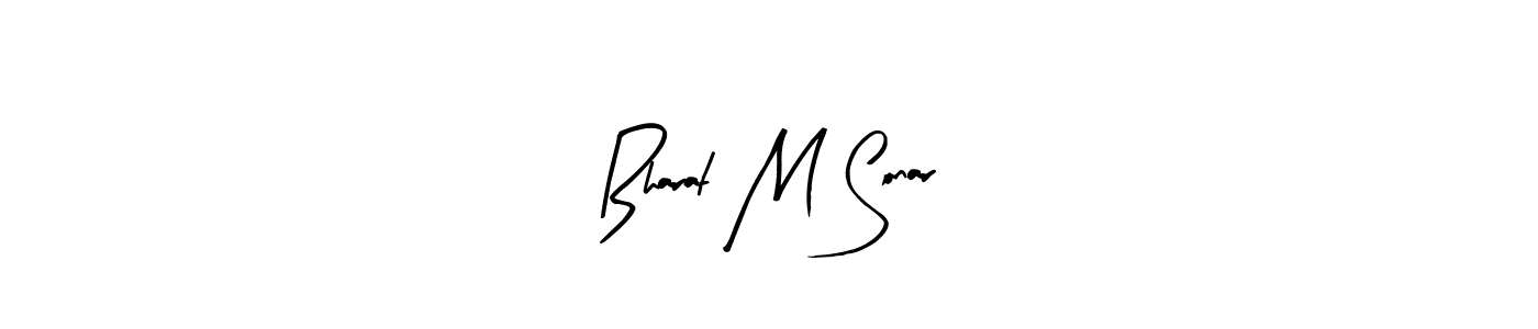 Arty Signature is a professional signature style that is perfect for those who want to add a touch of class to their signature. It is also a great choice for those who want to make their signature more unique. Get Bharat M Sonar name to fancy signature for free. Bharat M Sonar signature style 8 images and pictures png