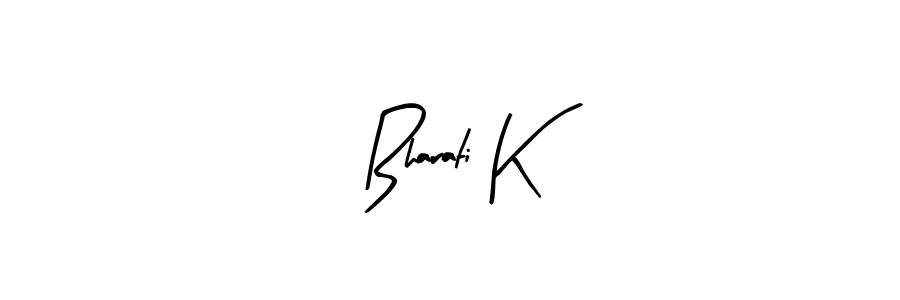 The best way (Arty Signature) to make a short signature is to pick only two or three words in your name. The name Bharati K include a total of six letters. For converting this name. Bharati K signature style 8 images and pictures png