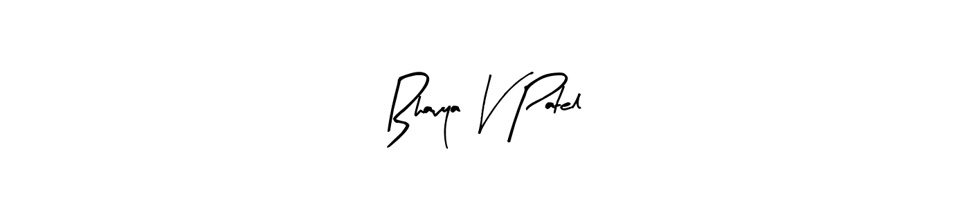 How to make Bhavya V Patel signature? Arty Signature is a professional autograph style. Create handwritten signature for Bhavya V Patel name. Bhavya V Patel signature style 8 images and pictures png