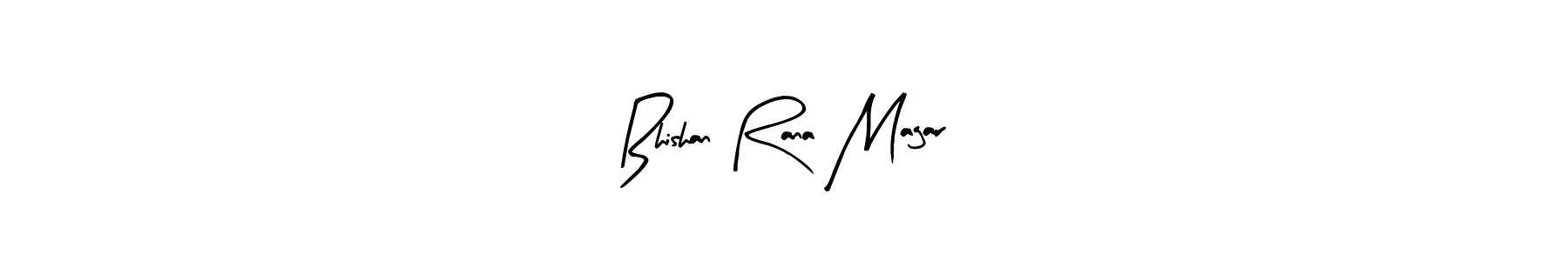 Make a beautiful signature design for name Bhishan Rana Magar. With this signature (Arty Signature) style, you can create a handwritten signature for free. Bhishan Rana Magar signature style 8 images and pictures png