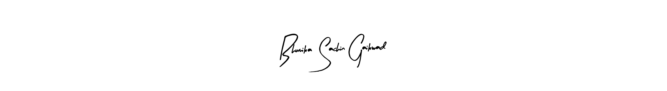 The best way (Arty Signature) to make a short signature is to pick only two or three words in your name. The name Bhumika Sachin Gaikwad include a total of six letters. For converting this name. Bhumika Sachin Gaikwad signature style 8 images and pictures png