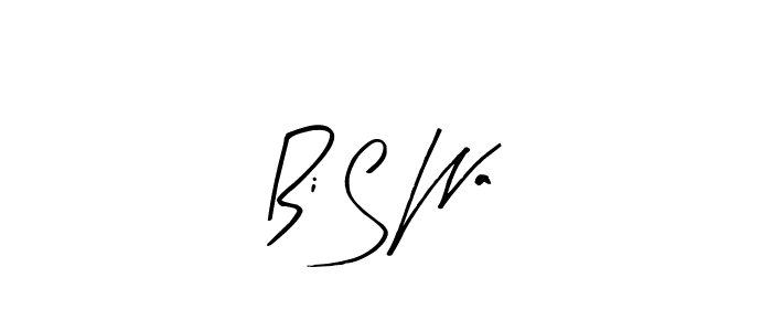 How to make Bi S Wa name signature. Use Arty Signature style for creating short signs online. This is the latest handwritten sign. Bi S Wa signature style 8 images and pictures png