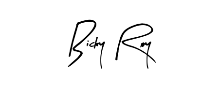 A sleek calligraphic signature for name Bicky Roy utilizing Arty Signature styling. Great for adding personal signatures to photos and art. Bicky Roy signature style 8 images and pictures png