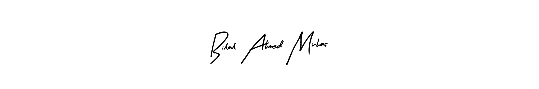 Arty Signature is a professional signature style that is perfect for those who want to add a touch of class to their signature. It is also a great choice for those who want to make their signature more unique. Get Bilal Ahmed Minhas name to fancy signature for free. Bilal Ahmed Minhas signature style 8 images and pictures png