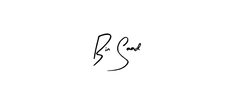 The best way (Arty Signature) to make a short signature is to pick only two or three words in your name. The name Bin Saad include a total of six letters. For converting this name. Bin Saad signature style 8 images and pictures png