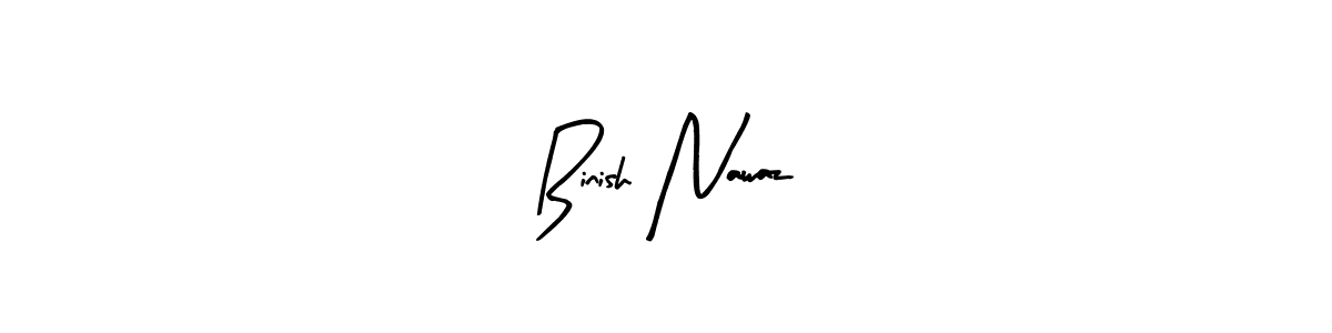 Arty Signature is a professional signature style that is perfect for those who want to add a touch of class to their signature. It is also a great choice for those who want to make their signature more unique. Get Binish Nawaz name to fancy signature for free. Binish Nawaz signature style 8 images and pictures png