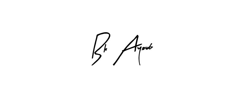 You should practise on your own different ways (Arty Signature) to write your name (Bk Ayoub) in signature. don't let someone else do it for you. Bk Ayoub signature style 8 images and pictures png