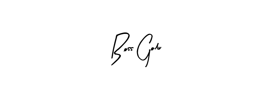 Design your own signature with our free online signature maker. With this signature software, you can create a handwritten (Arty Signature) signature for name Boss Golu. Boss Golu signature style 8 images and pictures png