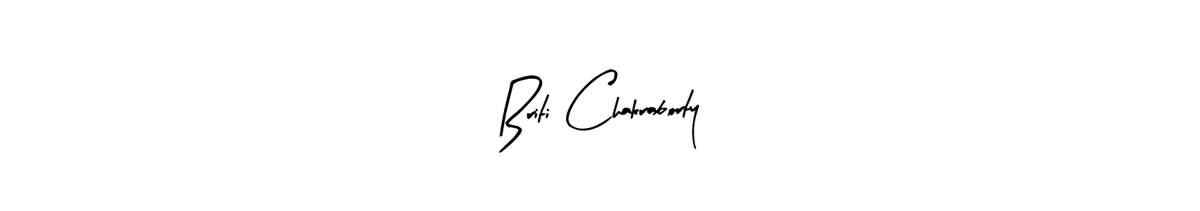 Arty Signature is a professional signature style that is perfect for those who want to add a touch of class to their signature. It is also a great choice for those who want to make their signature more unique. Get Briti Chakraborty name to fancy signature for free. Briti Chakraborty signature style 8 images and pictures png