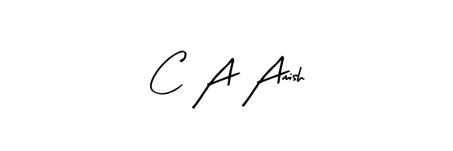 Arty Signature is a professional signature style that is perfect for those who want to add a touch of class to their signature. It is also a great choice for those who want to make their signature more unique. Get C A Amish name to fancy signature for free. C A Amish signature style 8 images and pictures png