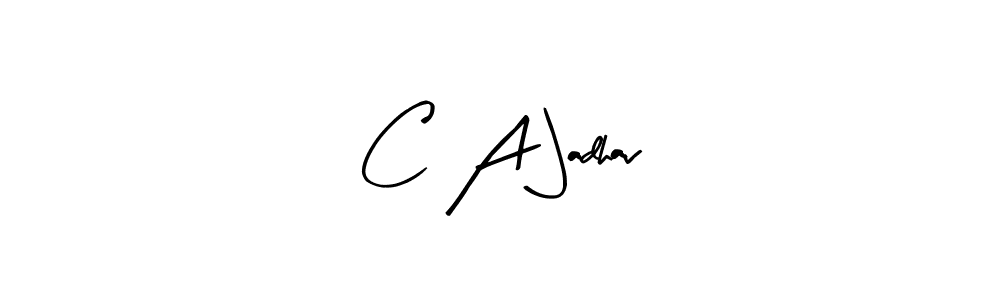 Create a beautiful signature design for name C A Jadhav. With this signature (Arty Signature) fonts, you can make a handwritten signature for free. C A Jadhav signature style 8 images and pictures png