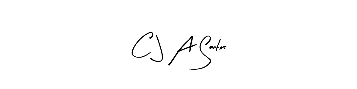 Create a beautiful signature design for name C J A Santos. With this signature (Arty Signature) fonts, you can make a handwritten signature for free. C J A Santos signature style 8 images and pictures png