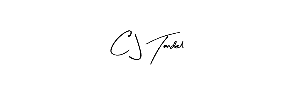 How to make C J Tandel name signature. Use Arty Signature style for creating short signs online. This is the latest handwritten sign. C J Tandel signature style 8 images and pictures png