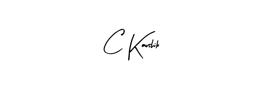How to make C Kaushik name signature. Use Arty Signature style for creating short signs online. This is the latest handwritten sign. C Kaushik signature style 8 images and pictures png