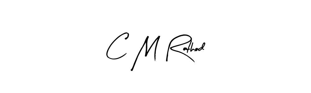 Arty Signature is a professional signature style that is perfect for those who want to add a touch of class to their signature. It is also a great choice for those who want to make their signature more unique. Get C M Rathod name to fancy signature for free. C M Rathod signature style 8 images and pictures png