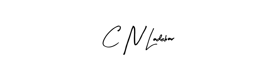 How to make C N Ladekar name signature. Use Arty Signature style for creating short signs online. This is the latest handwritten sign. C N Ladekar signature style 8 images and pictures png