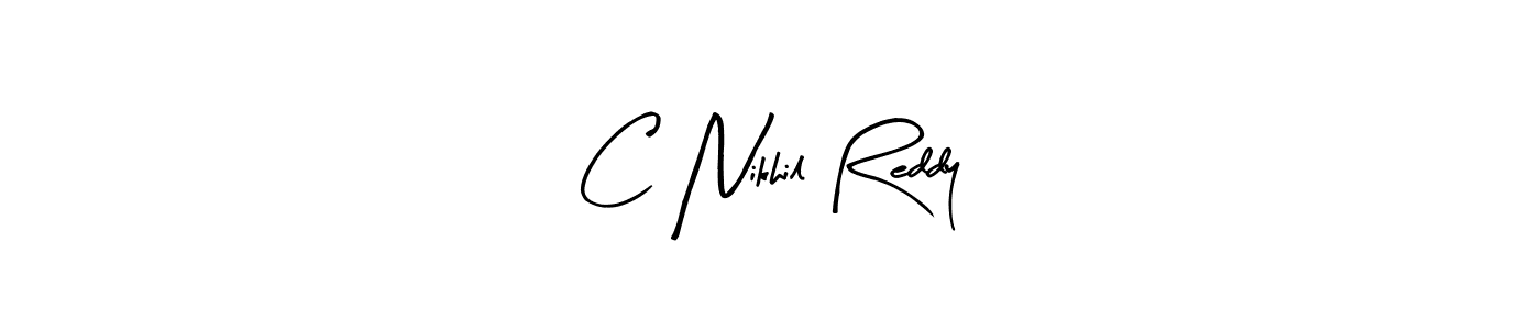 Use a signature maker to create a handwritten signature online. With this signature software, you can design (Arty Signature) your own signature for name C Nikhil Reddy. C Nikhil Reddy signature style 8 images and pictures png