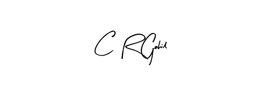 How to make C R Gohil name signature. Use Arty Signature style for creating short signs online. This is the latest handwritten sign. C R Gohil signature style 8 images and pictures png