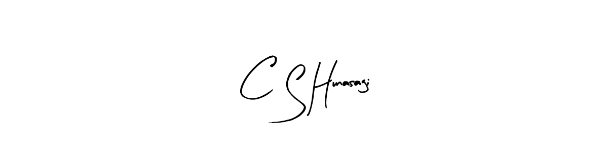 How to make C S Hunasagi name signature. Use Arty Signature style for creating short signs online. This is the latest handwritten sign. C S Hunasagi signature style 8 images and pictures png