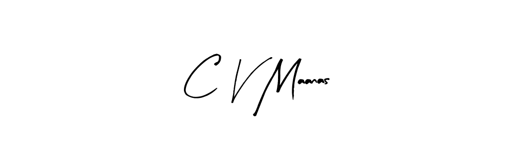 Arty Signature is a professional signature style that is perfect for those who want to add a touch of class to their signature. It is also a great choice for those who want to make their signature more unique. Get C V Maanas name to fancy signature for free. C V Maanas signature style 8 images and pictures png
