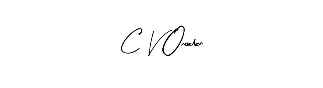 How to make C V Onselen name signature. Use Arty Signature style for creating short signs online. This is the latest handwritten sign. C V Onselen signature style 8 images and pictures png