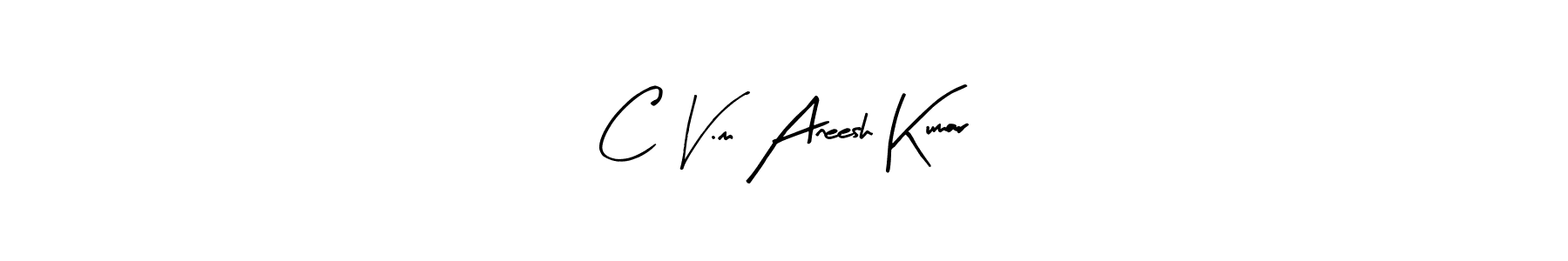 Use a signature maker to create a handwritten signature online. With this signature software, you can design (Arty Signature) your own signature for name C V.m Aneesh Kumar. C V.m Aneesh Kumar signature style 8 images and pictures png