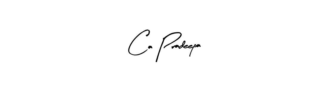 Arty Signature is a professional signature style that is perfect for those who want to add a touch of class to their signature. It is also a great choice for those who want to make their signature more unique. Get Ca Pradeepa name to fancy signature for free. Ca Pradeepa signature style 8 images and pictures png